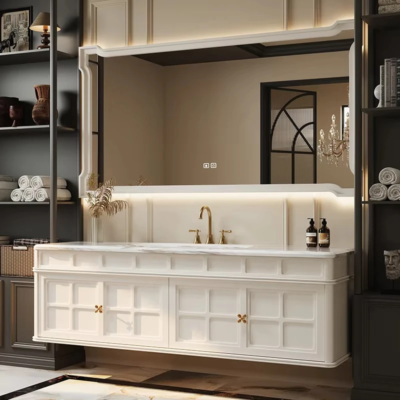 French Retro Bathroom Cabinet Space Saver Slim Trendy Display Closet Luxury Skincare Storage Gabinete Decorations Furniture