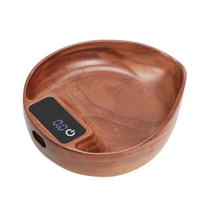 Multifunctional Kitchen Scale Food Scale Coffee Scale Wood Acrylic Texture Coffee Weighing Tray for Coffee Enthusiasts