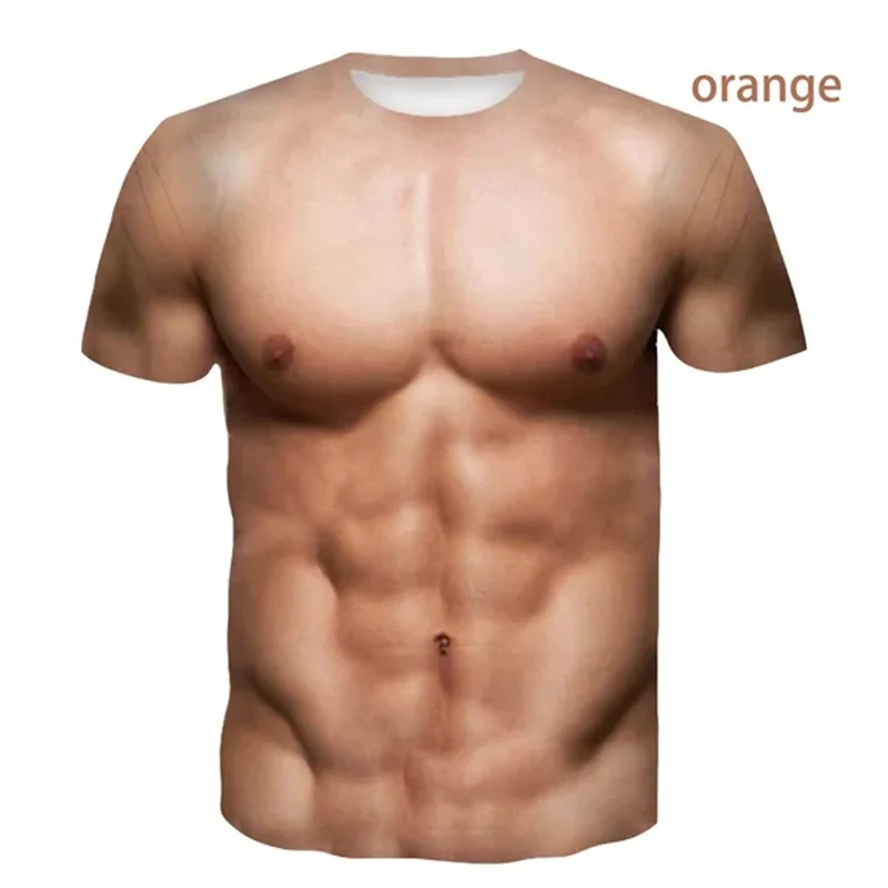 

Новейшая мускулистая мужская футболка с 3D принтом, модные забавные топы с короткими рукавами, пуловер, мужская футболка, уличная одежда, свободная мужская одежда