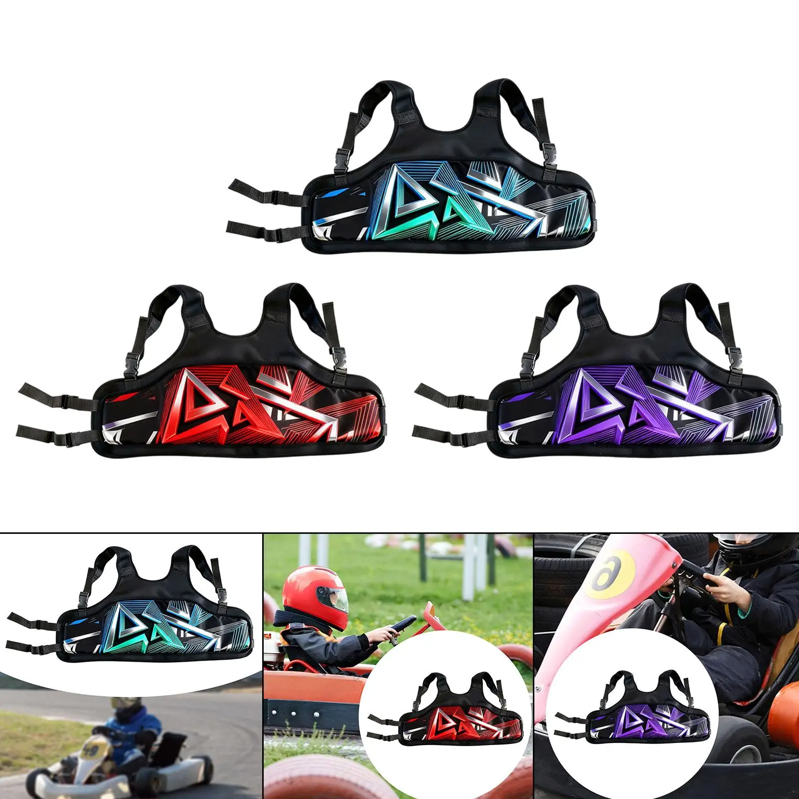 Versatile Sponge Rib Protector for Kids Go Kart Chest Armor Adjustable Comfortable Racing Vest