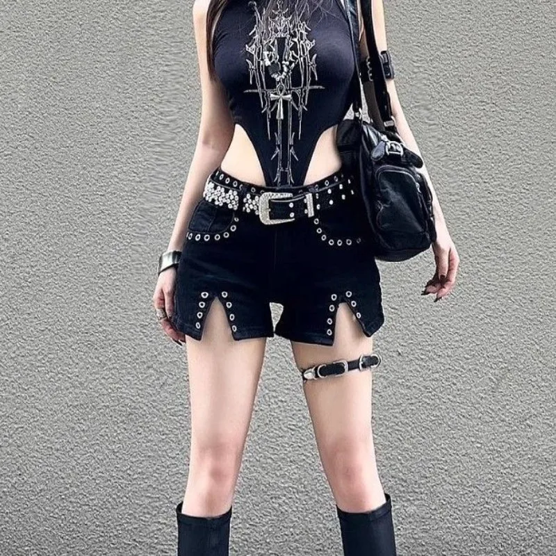 Y2k مثير برشام سوبر السراويل الرجعية منخفضة الارتفاع الدينيم الجينز السراويل الساخنة الغنيمة السراويل النساء