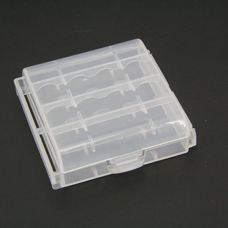 2 4 Slots AA Battery Storage Box Hard Plastic Case Cover Holder Protecting Case With Clips For AA Battery Storage Box