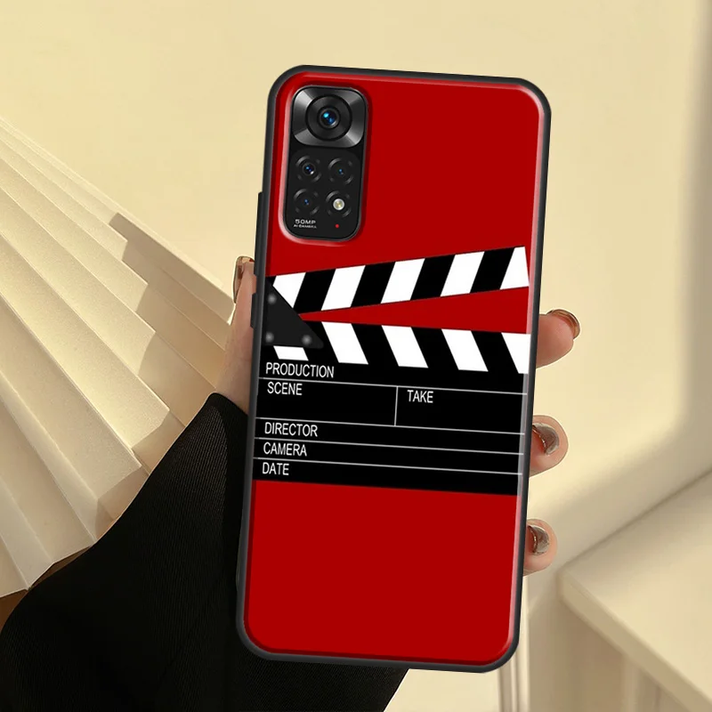 Film Movie maker Clapperboard Take Phone Case For Xiaomi Redmi Note 11 10 9 Pro Note 10S 9S 8T 9A 9T 9C 8 7 Soft Back Cover