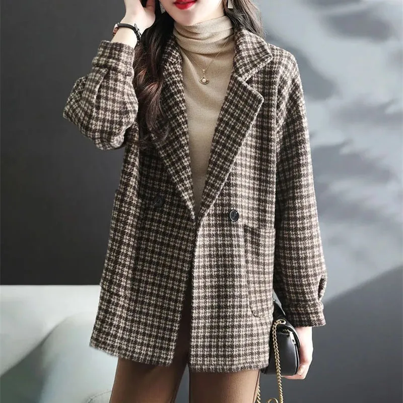 Autumn And Winter New Fashion Loose Comfortable Women's Woolen Coat Elegant Versatile Large Size Female Wool Jacket 3XL