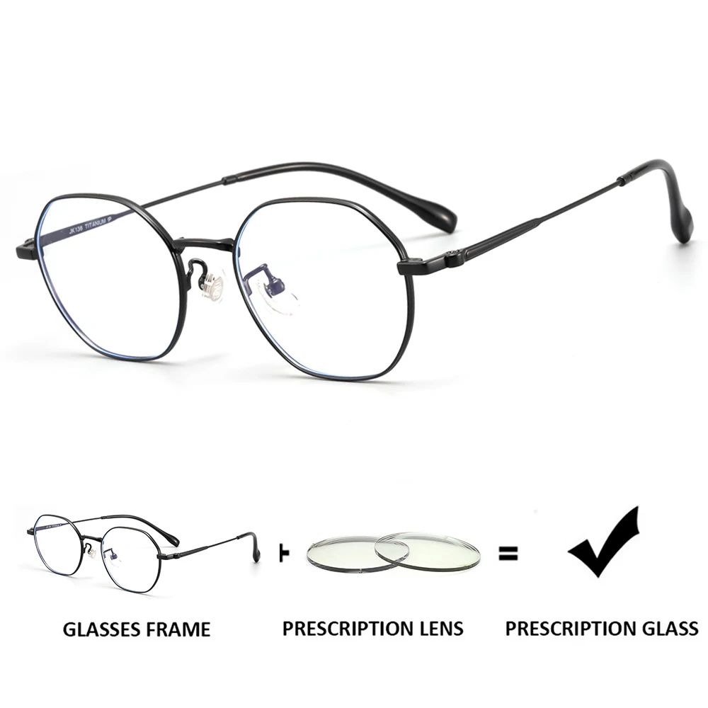 

Gesruny Customizable Anti Blue Light Titanium Metal Glasses Lightweight Prescription Eyeglasses For Men Women Office