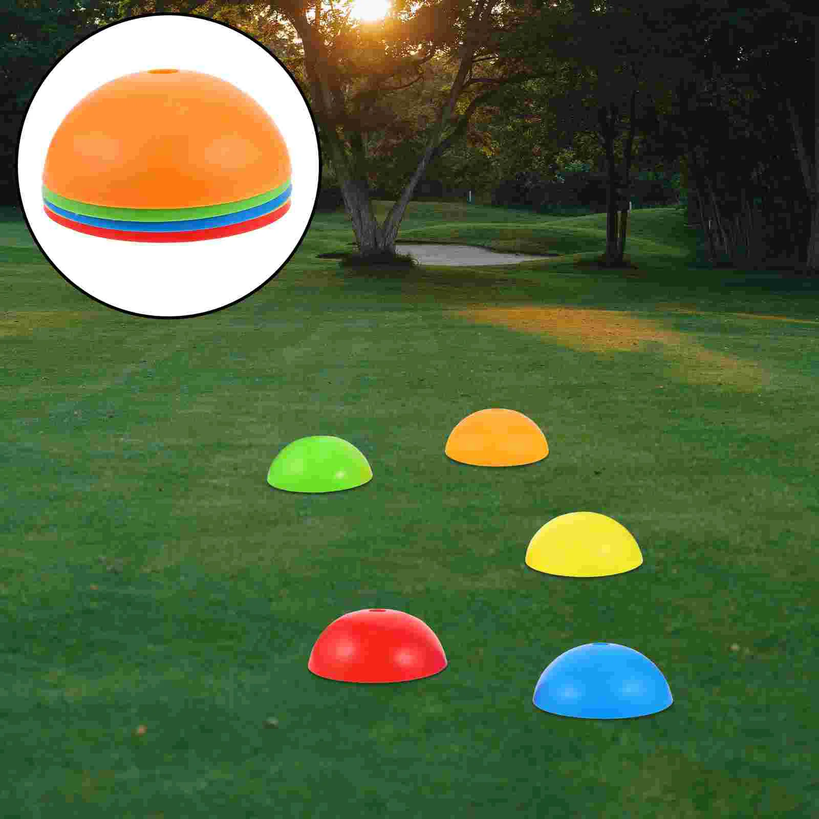 

5 Pcs Soccer Logo Plate Football Training Disc Semicircle Practice Cones Basketball