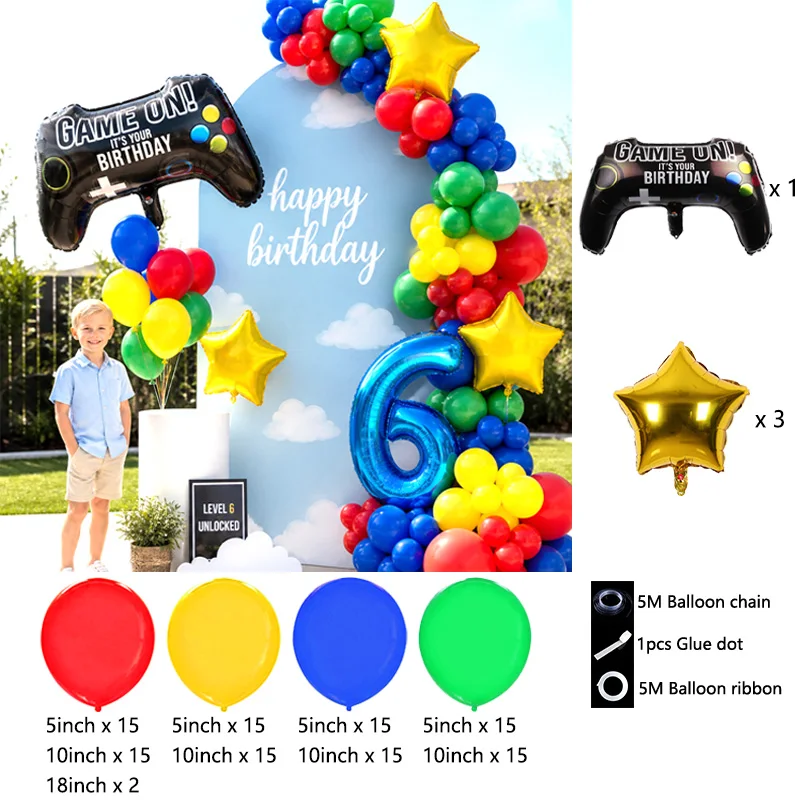 1set Red Blue Green Mushroom Star Balloons for Cartoon Video Game Super Bros Balloon Birthday Inspired Party Decoration Globos view 5