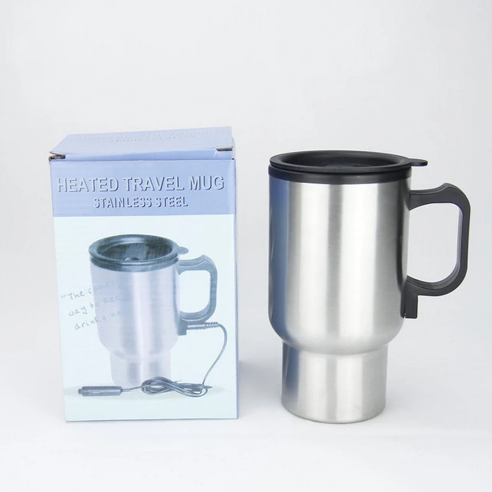 

Car Heating Cup 450ml Stainless Steel Vacuum Insulated Portable Safety Shockproof Base Large Capacity Cup