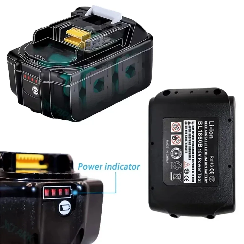 2024 18V 8.0Ah BL1860b Rechargeable Li-ion Battery For Makita 18 Volt Power Tools BL1860 BL1830b BL1850b BL1840 LXT-400 6A