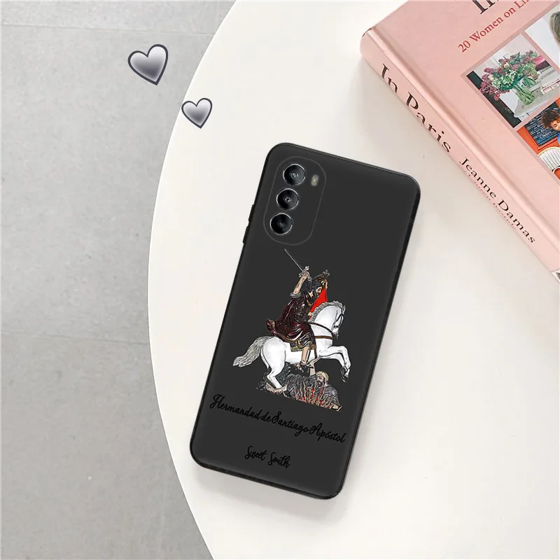 Ultra Thin Black Phone Case for Motorola G9 Edge 20 30 40 G50 G51 G60 G71 G22 G32 G52 G72 G53 Horse Knight Flamenco Dancer Cover