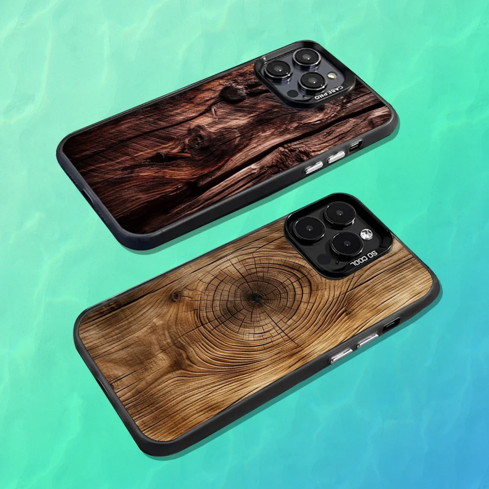 

Art Wood Grain Natural Phone Case For iPhone 16,15,14,13,12,11,Mini,Pro,MAX Black Matte Shockproof Cover
