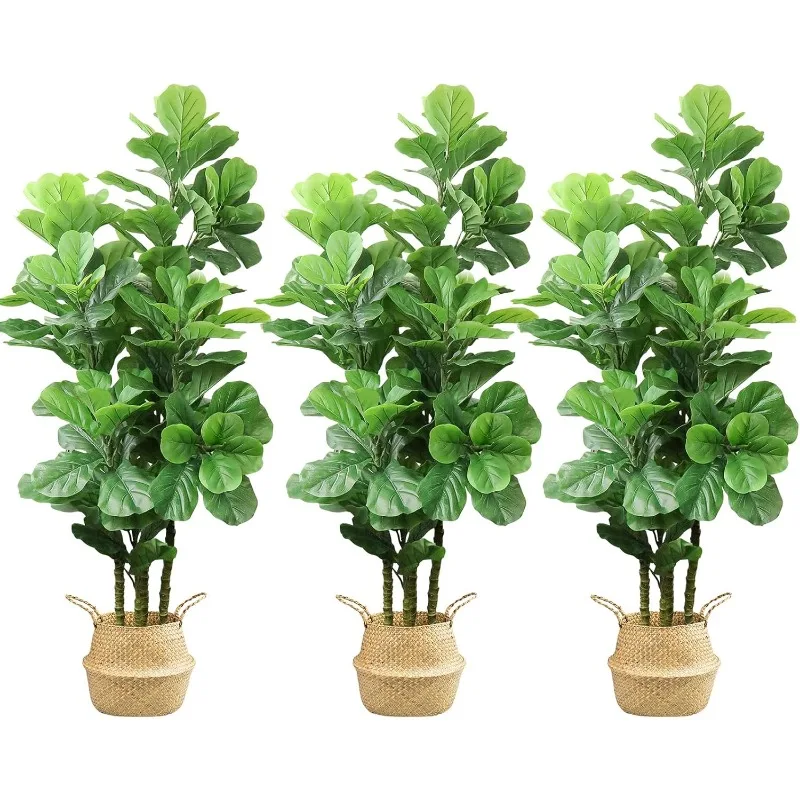 

6-футовое искусственное фигурное дерево в горшке, искусственный лист скрипки, фигурное дерево, большое искусственное дерево для внутреннего и наружного дома Livi