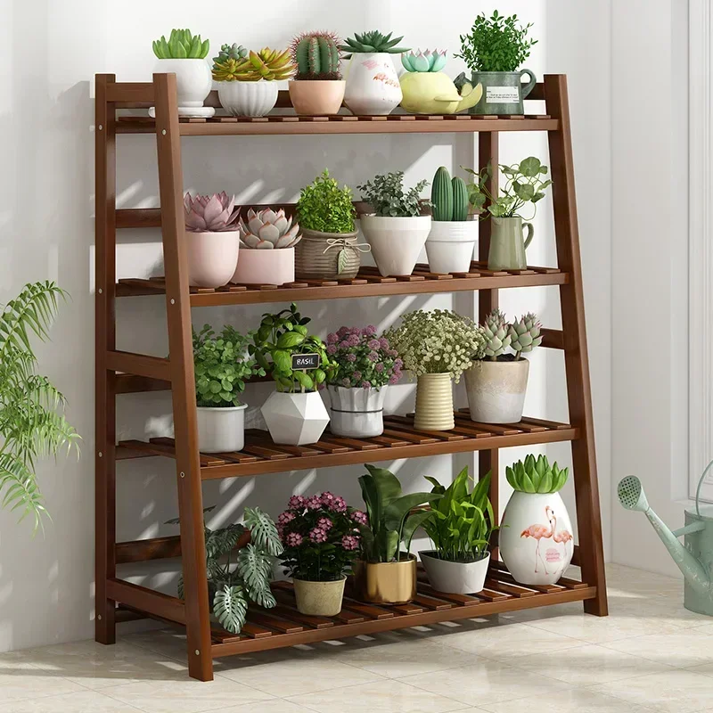 Floor Universal Plant Shelf Luxury Corner Bamboo Ladder Plant Shelf Display Outdoor Estanteria Plantas Balcony Furniture