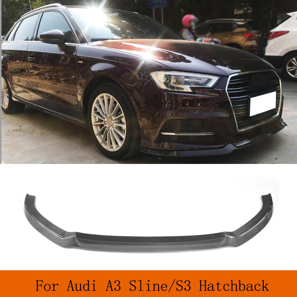 

Car Front Bumper Lip Splitters Spoiler Apron for Audi S3 A3 8V SLINE 2017 2018 Sportback Hatchback Carbon Fiber/ FRP Racing Lip