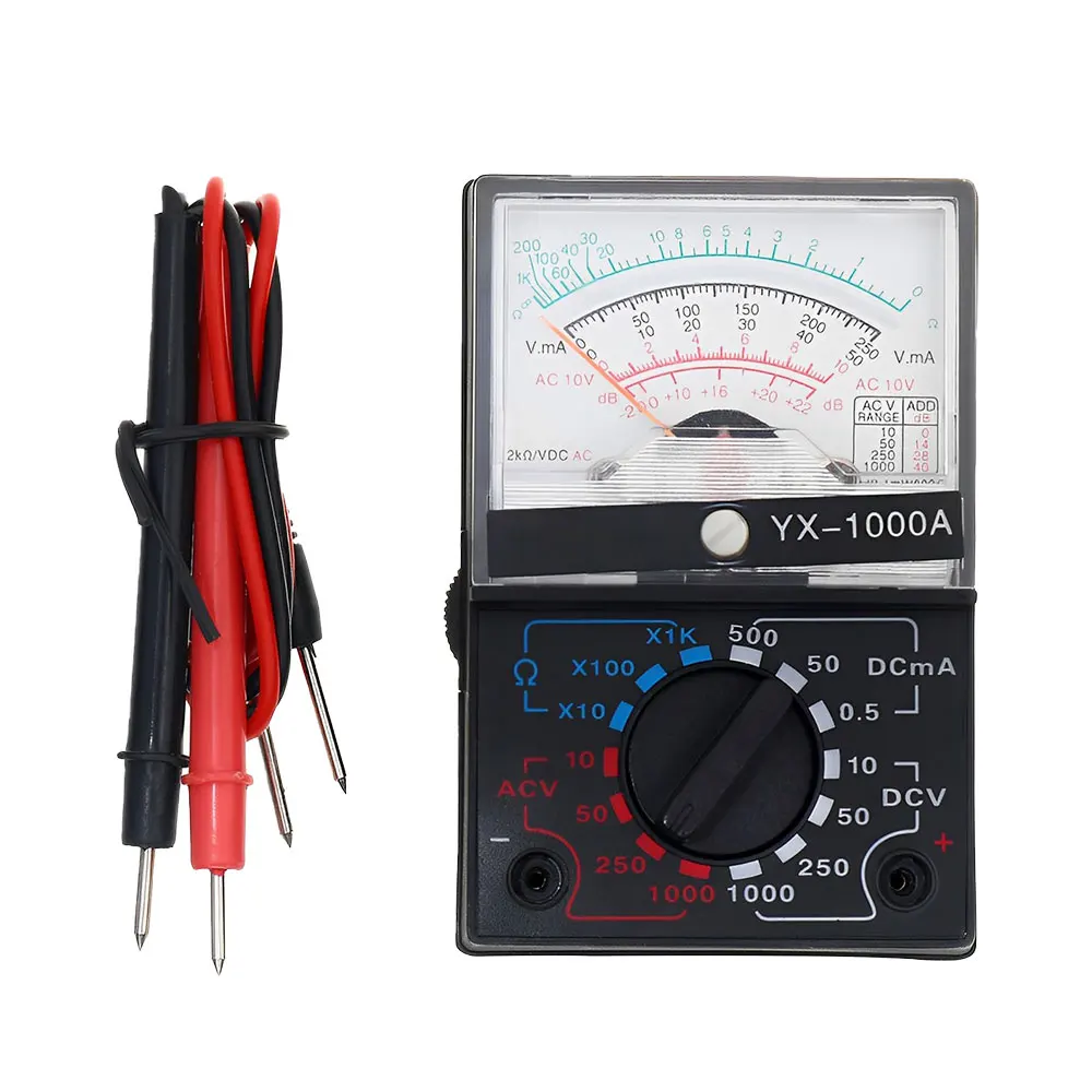 YX-1000A Analog Multimeter AC/DC Pointer Multimeter High Accuracy Analog Multimeter Voltage Current Pointer Multimeter Tester