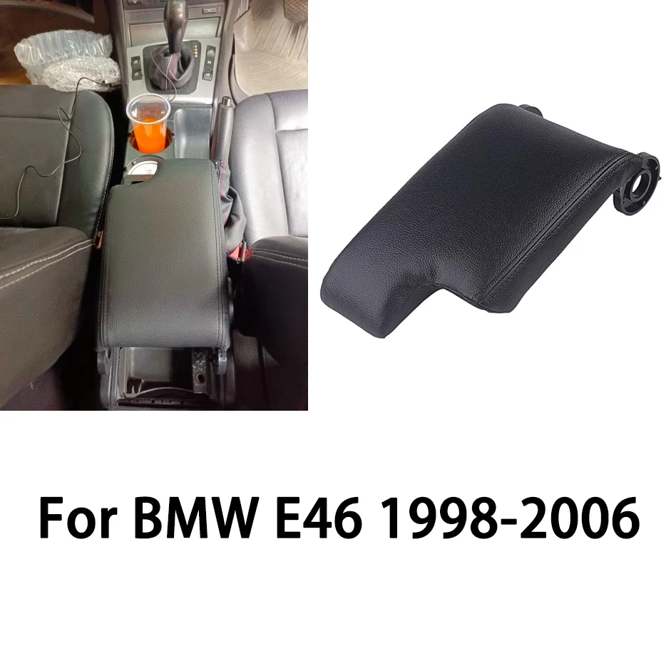 

Комплект чехлов на подлокотник центральной консоли автомобиля для BMW E46 1998-2006, кожаный подлокотник из волокна, левый водитель, автомобильные аксессуары для интерьера