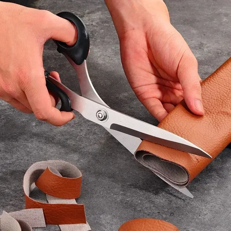 مقص خياط من الفولاذ المقاوم للصدأ مقاس 10 بوصة للنسيج أداة خياطة احترافية مقص ملابس متين #5