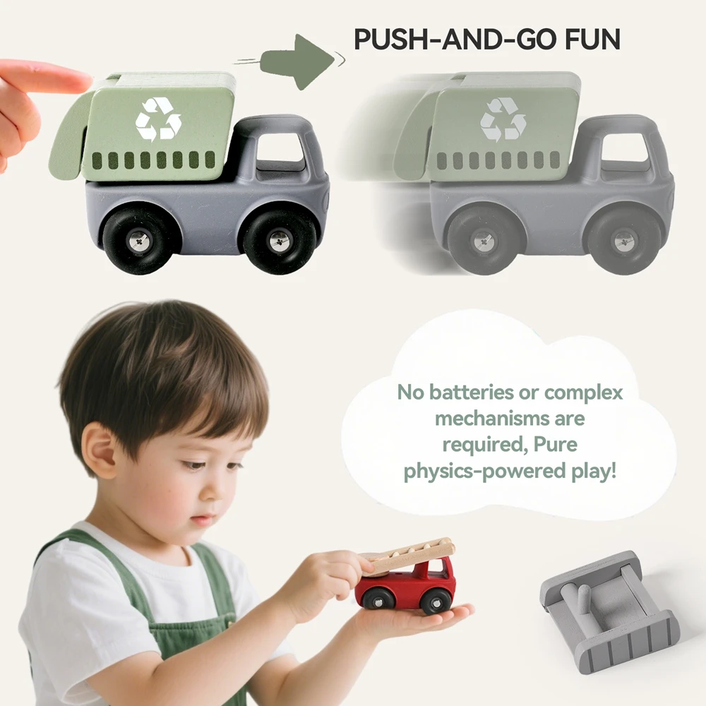 Baby Car Toy Silicone Stacked Building Block Car Multi-occupation Scenario Simulation Game Room Decoration Arrangement Baby Gift