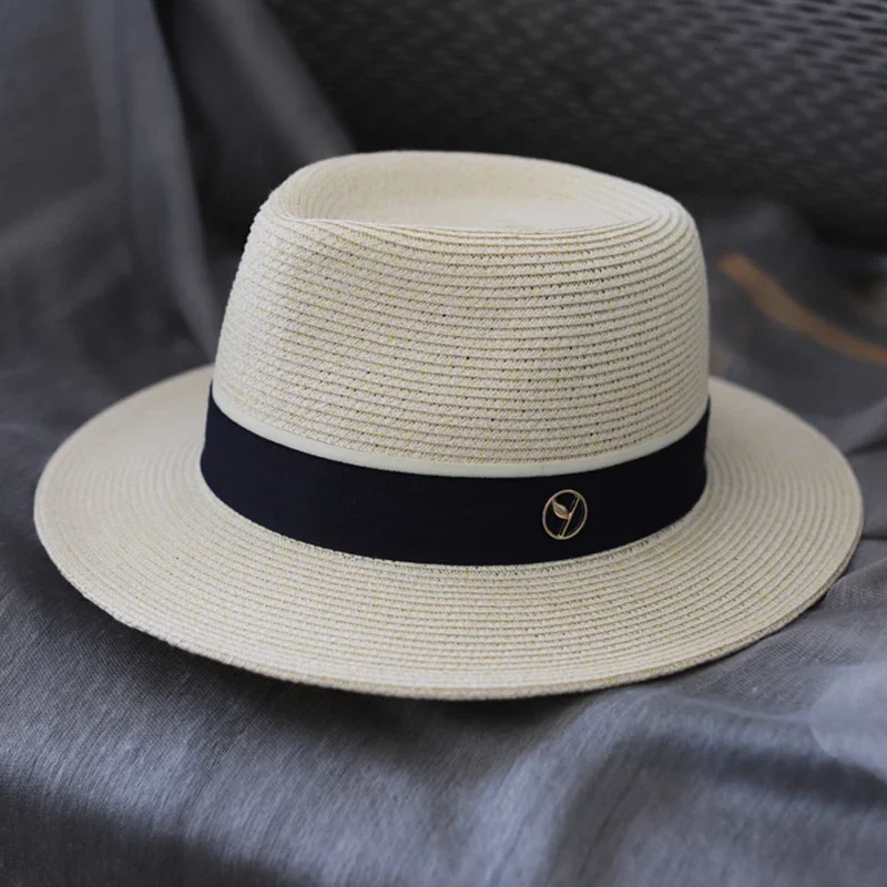 Sombrero de paja de forma suave de Panamá Natural para mujer/hombre, gorra de sol de playa de ala ancha, protección UV, regalo de cumpleaños Fedora,