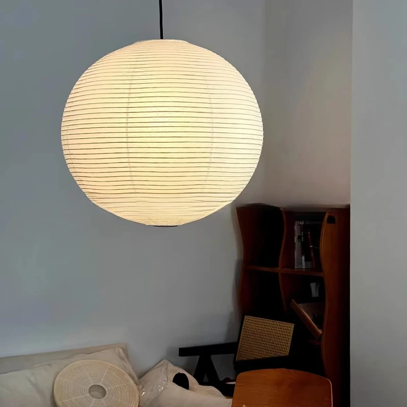 Noguchi Isamu Japanese retrowind round ball rice paper lamp living room dining room bedroom homestay clothing sto