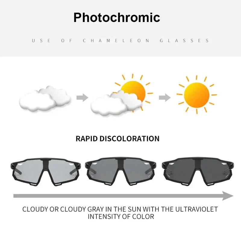 Photochromic Fishing Riding Glasses for Men and Women Sunglasses Mountain Eye Mask New Fishing Outdoor Sports Hiking Goggles