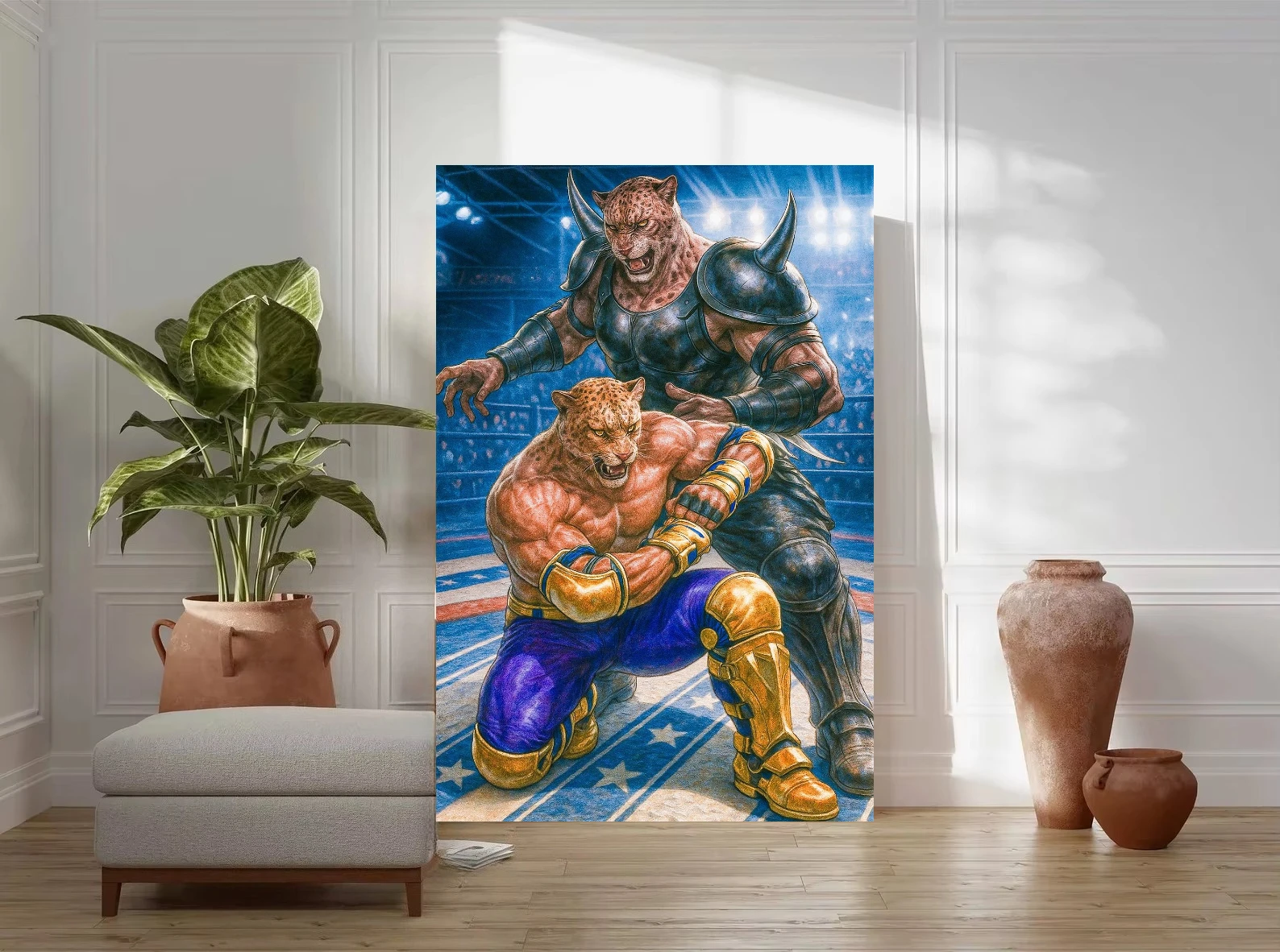 Oil Painting Fierce Beast Fighter Wrestling Ring By Number DIY Wall Decor for Living Room Bedroom Home Decor Gift No Frame