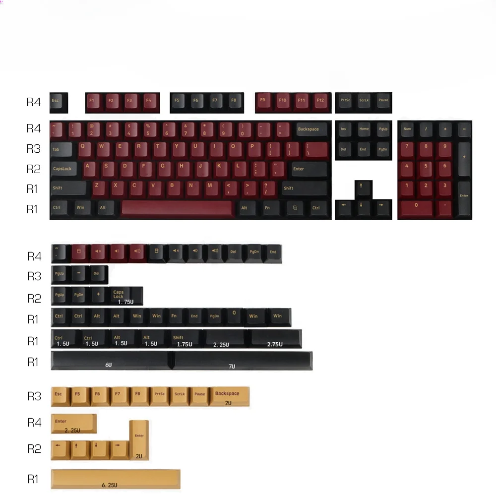 Manufacturing Crystal Blank Double Abs Pom Plastic Mold Samurai Red Plumb Blossom Direction Key Cyberpunk Russian Keycaps