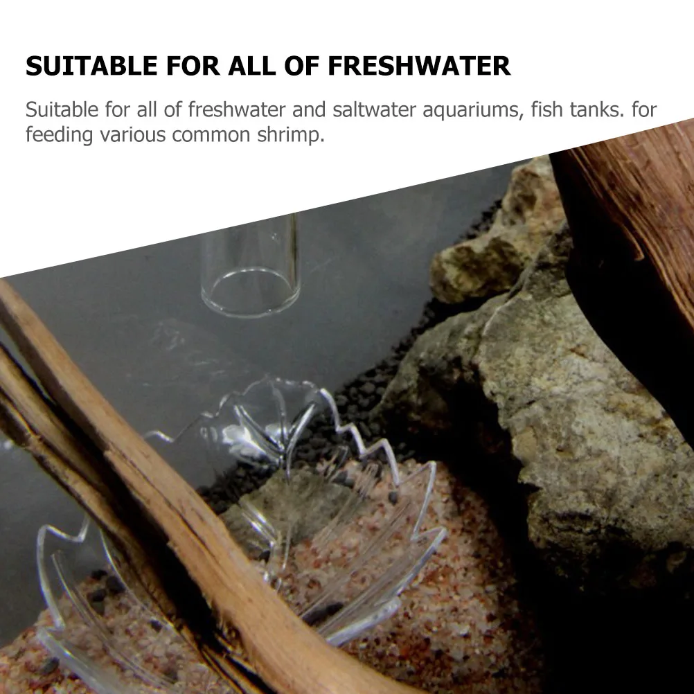 

Dish For Shrimp Aquarium Clear Suction Cup Fish Food Holder Tank Feeding Tray Acrylic Shrimp Feeder Aquatic Supplies Pet