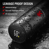 For Peugeot Emblem Car Styling Accessories 500ML Smart Stainless Steel Thermos Mug Temperature Display Leak-proof Water Bottle