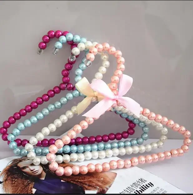 

5pcs/lot 20cm Children Pearl hanger Fashion Dog Hangers for Clothes Baby Pearl Plastic Pet Hangers