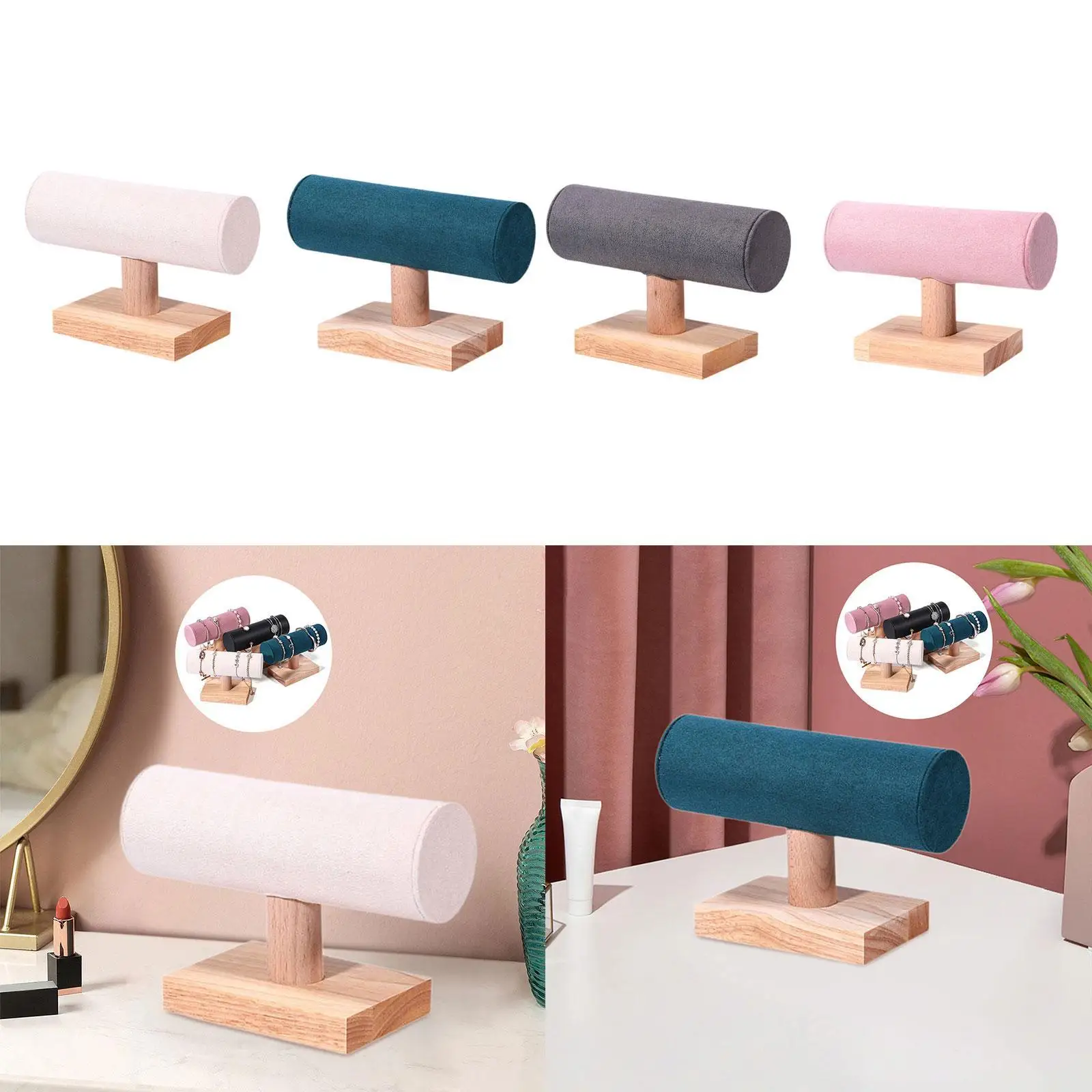 

Bracelet Holder Display Tabletop Watch Display Stable T Bar Bracelet Organizer for Bangle Hair Ties Wristwatch Shop Home Dresser