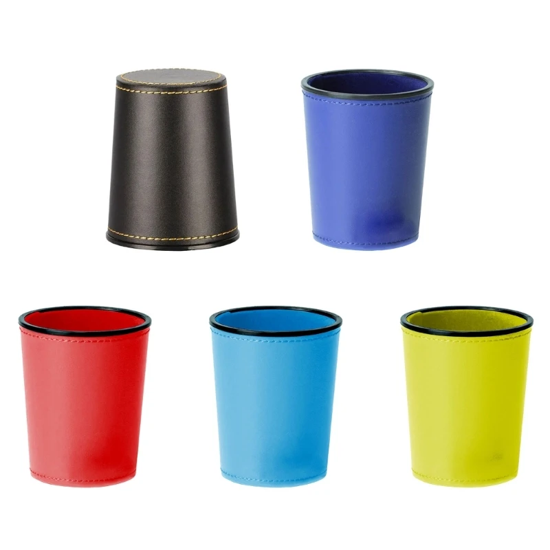 Tasse à dés en cuir PU, intérieur en flanelle, Shaker silencieux, tasse à dés divertissement