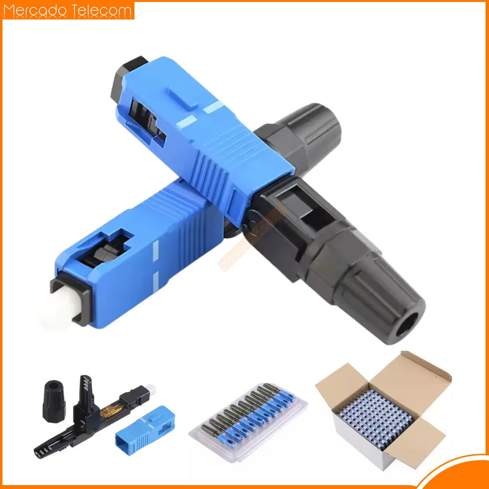 

50-400PC Fast SC UPC Connector Fiber Optic Connector Fiber Cold Splicer Quick Connectors Reusable FTTH Embedded Rapid Connector