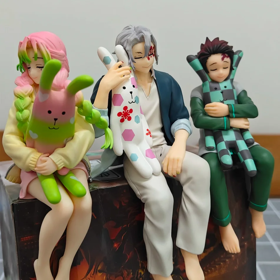 Hot Anime Demon Slayer Figure Kamado Nezuko Uzui Tengen Kamado Tanjirou Kanroji Mitsuri Sitting Posture PVC Toy Gift In Stock view 6