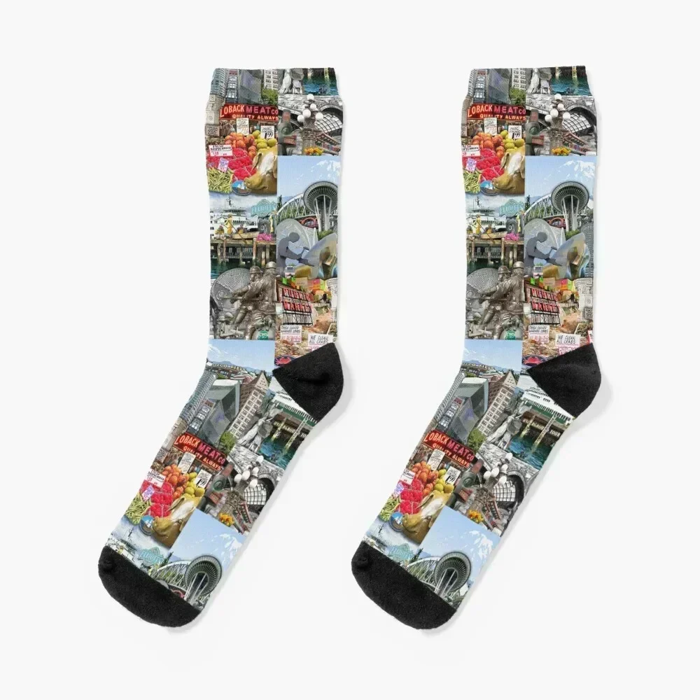 Seattle Washington Socks cute cotton Hiking boots Male Socks Women's