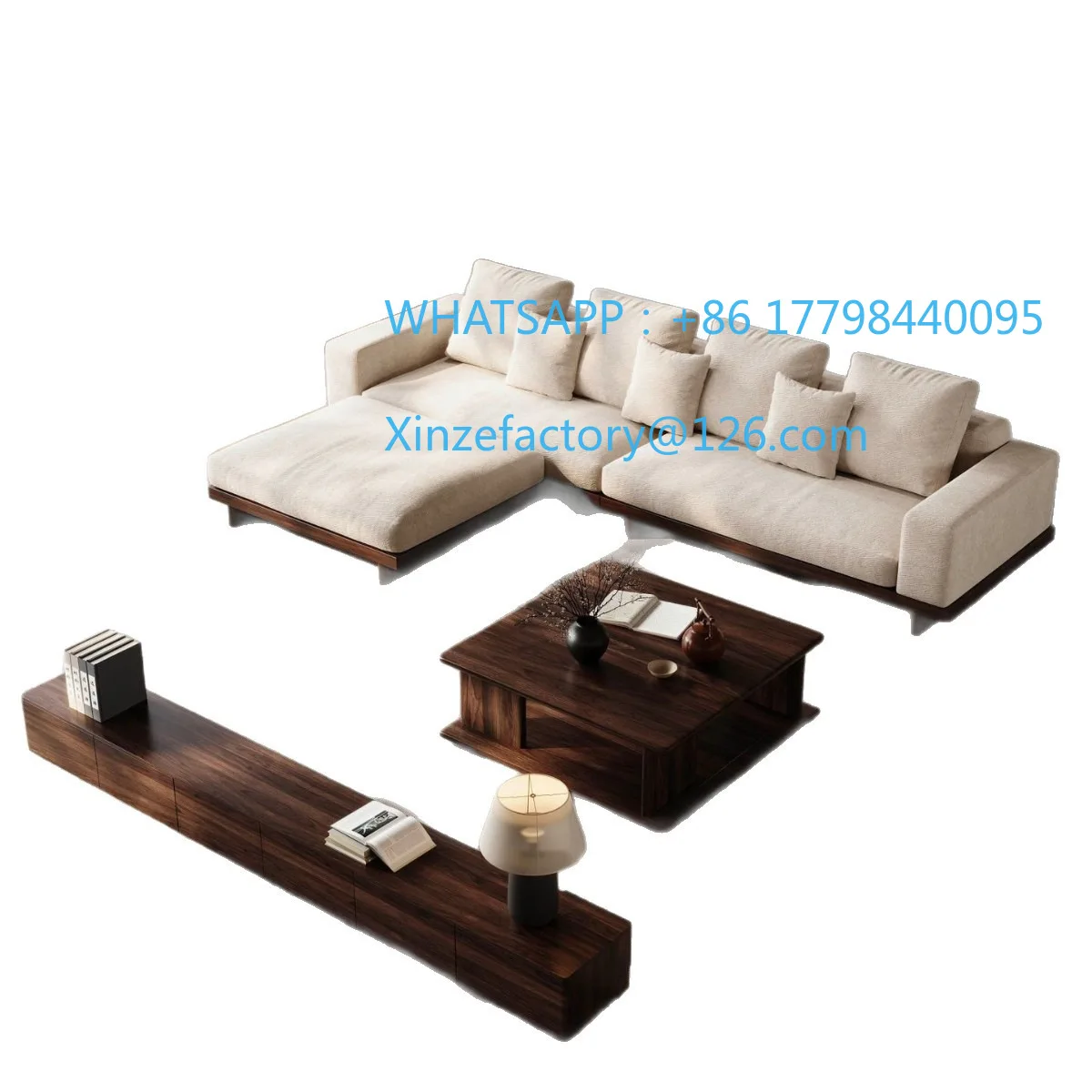 

Customizable New Chinese Black Walnut Cotton and Linen Fabric Sofa Combination Song Style Aesthetic Household