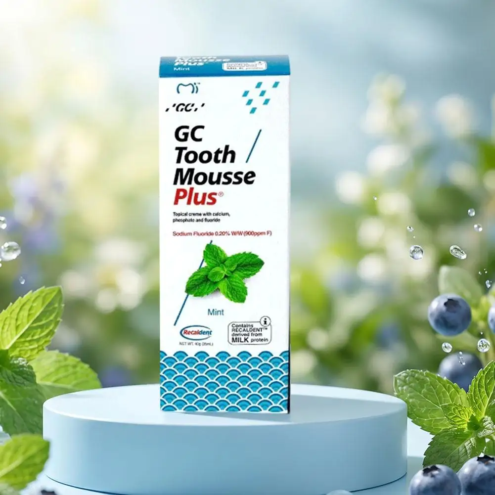 GC Tooth Mousse Plus Minze 40g, Fluorid-Zahnpflegecreme mit Recaldent, Zahnpflege zur Kariesprävention, für Erwachsene & Kinder – Detail 4