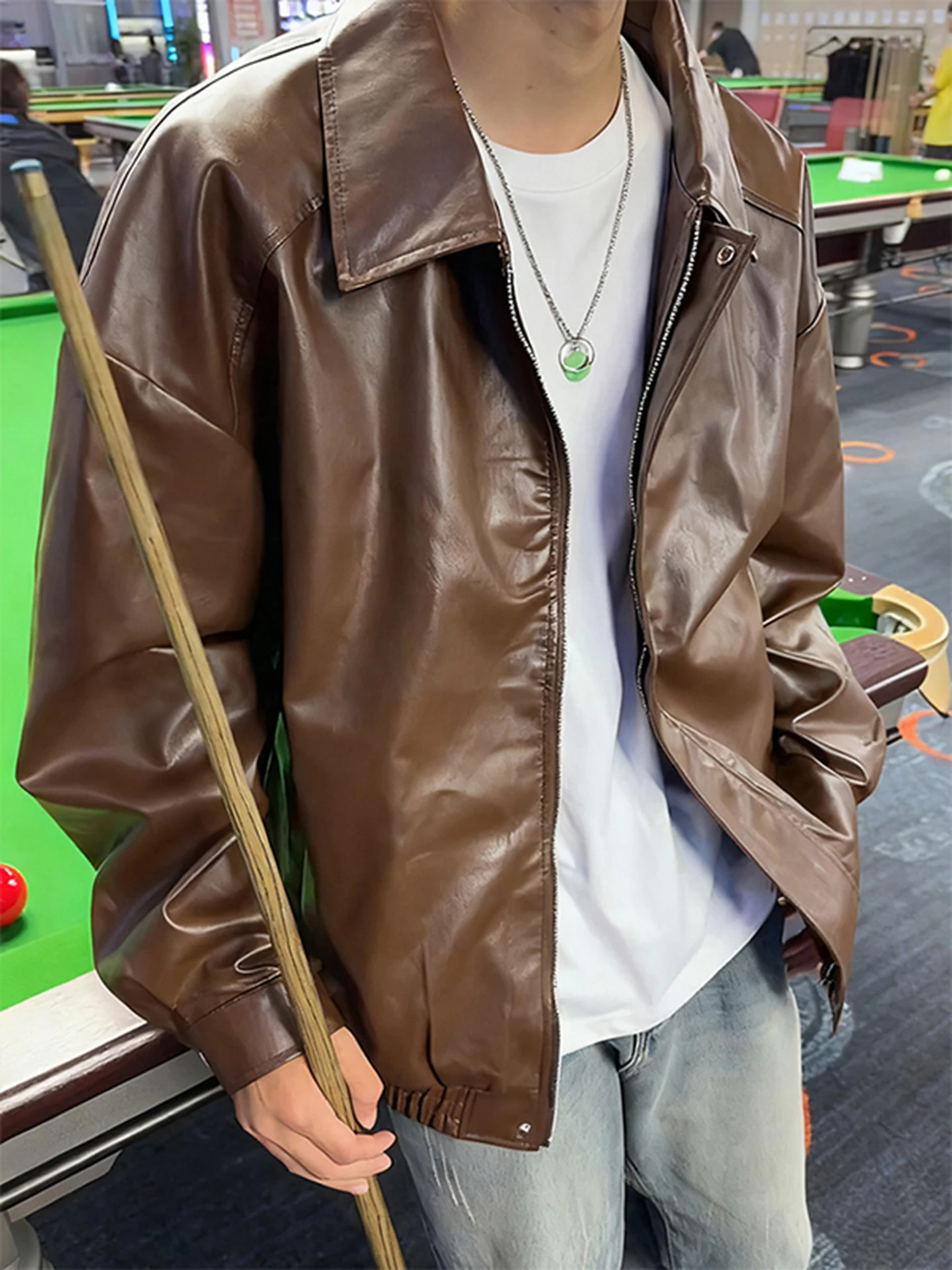 

Мужская мотоциклетная куртка Cé Brown: осенняя модная коллекция, стильная, высококачественная, элегантная верхняя одежда CleanFit