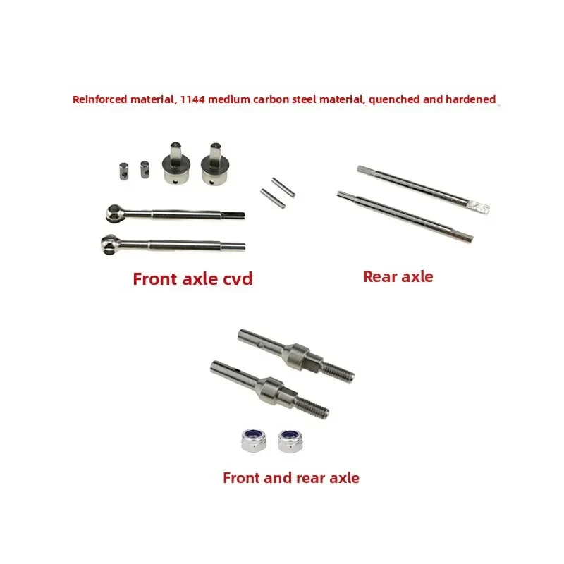 Front Axle CVD Rear Axle Wheel Axle Strengthen and Harden for Hyper GO MJX 1/18 H18P RC Car Metal Upgrade OP Accessories Parts