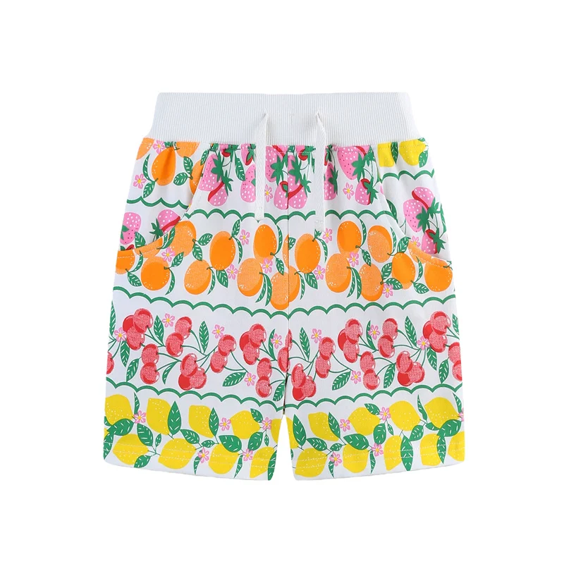

Summer Girls Shorts Fruits All Printed 2-7T Kids Drawstring Design Trousers Pants for Boys & Girls Baby Clothes Short Pants