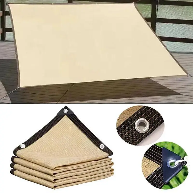 Beige Shading Rate 85% Anti-UV Sun Shade Net Weather Net Car Sunscreen Greenhouse Net Black Green Plant Heat Insulation Net