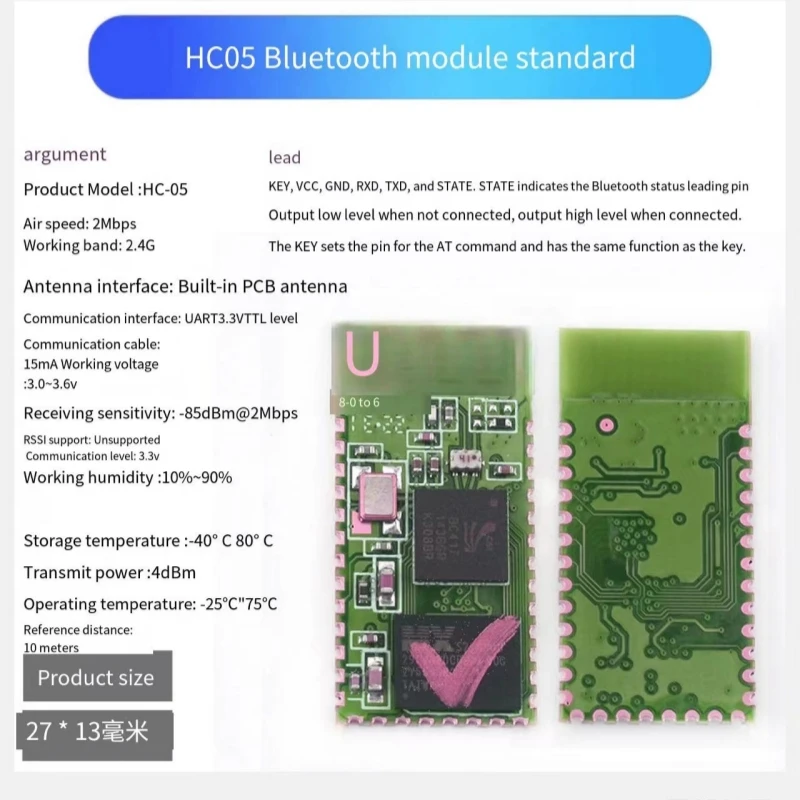 

Bluetooth module HC-05 master-slave integrated DIY wireless serial port transmission electronic module