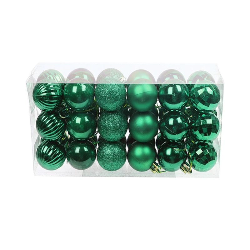 X6HD 36 Miếng Giáng Sinh Treo Bóng Vỡ Xmas Trang Trí Cây Nhựa Lấp Lánh Baubles Bộ Lễ Đảng Vật Trang Trí