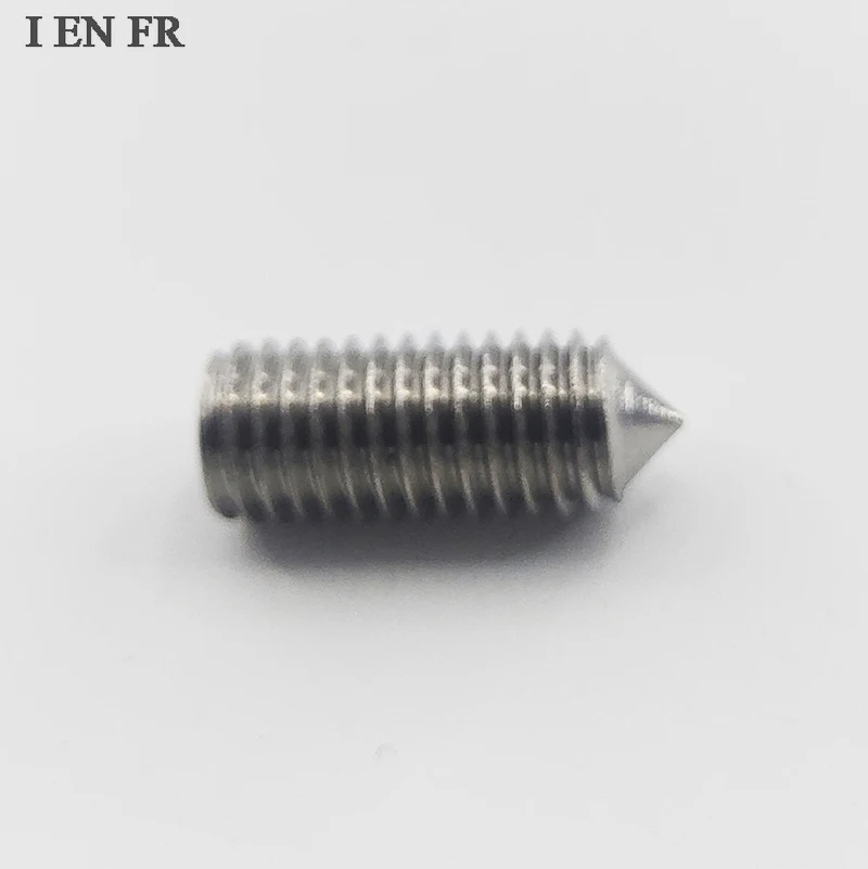 1/50pcs M2 M2.5 M3 M4 M5 M6 to M16 DIN914 Stainless Steel Hex Hexagon Socket Tapered End Headless Bolt Cone Point Grub Set Screw