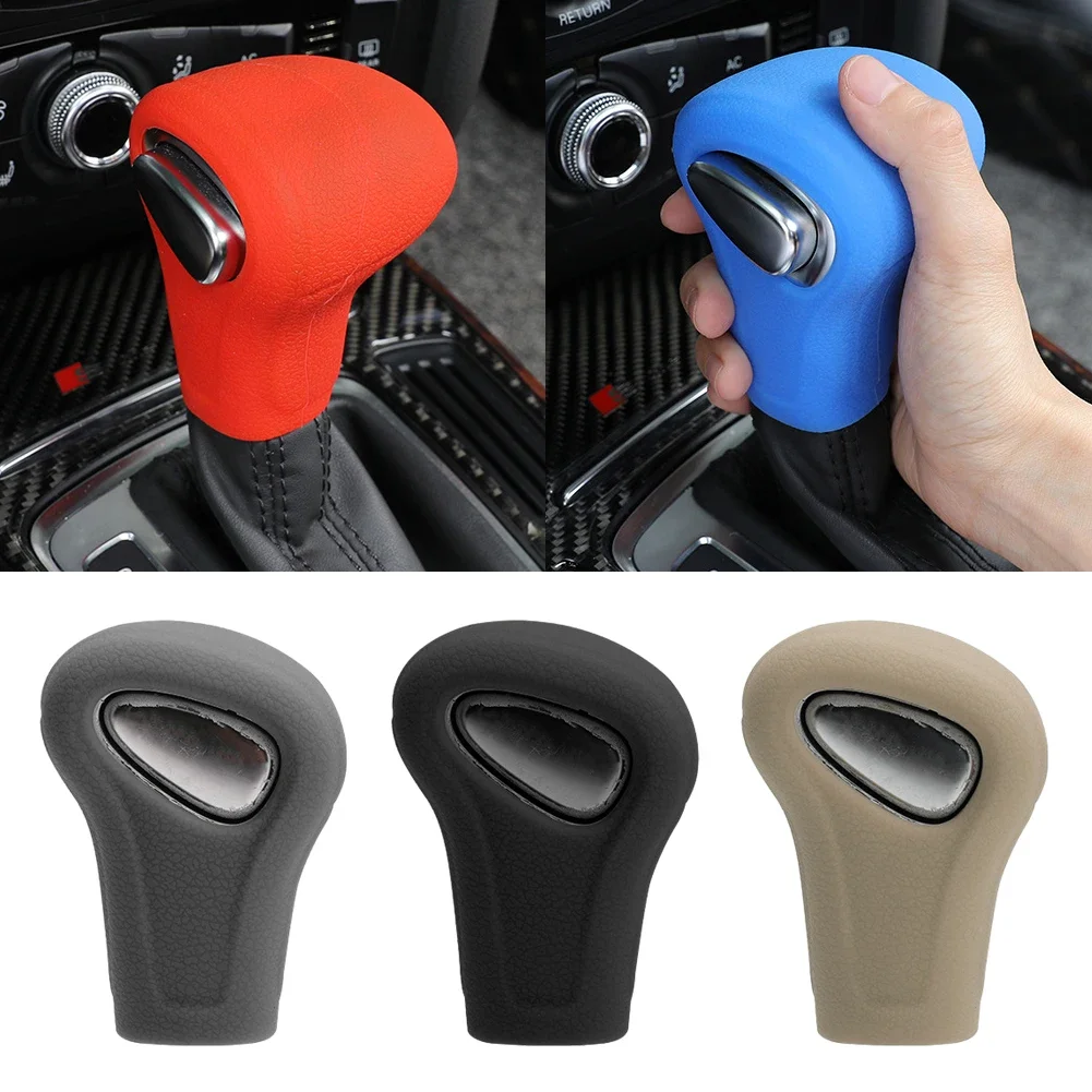 Silicone Car Case Gear Head Shift Collars Shift Knob Grips Cover Shift Lever Cover Accessories For Audi A4L A5 A6L Q5 Q7 05-16