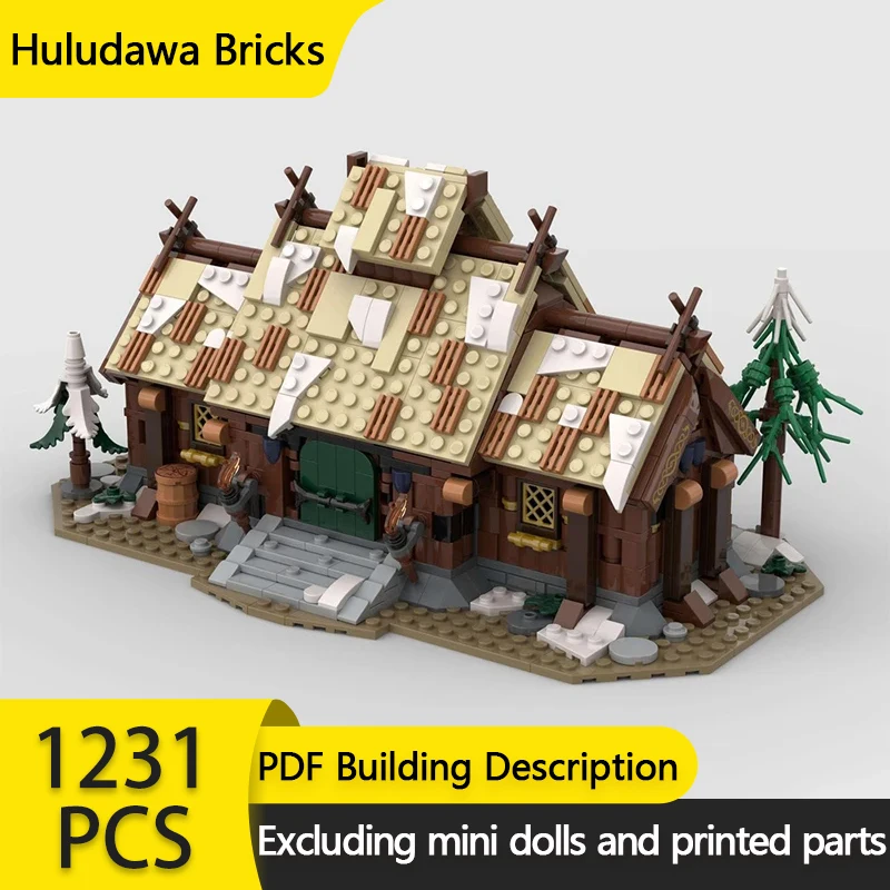 

City Street View Model MOC Building Bricks Vikings House of the Jarl Modular Technology Gift Holiday Assemble Children Toys Suit