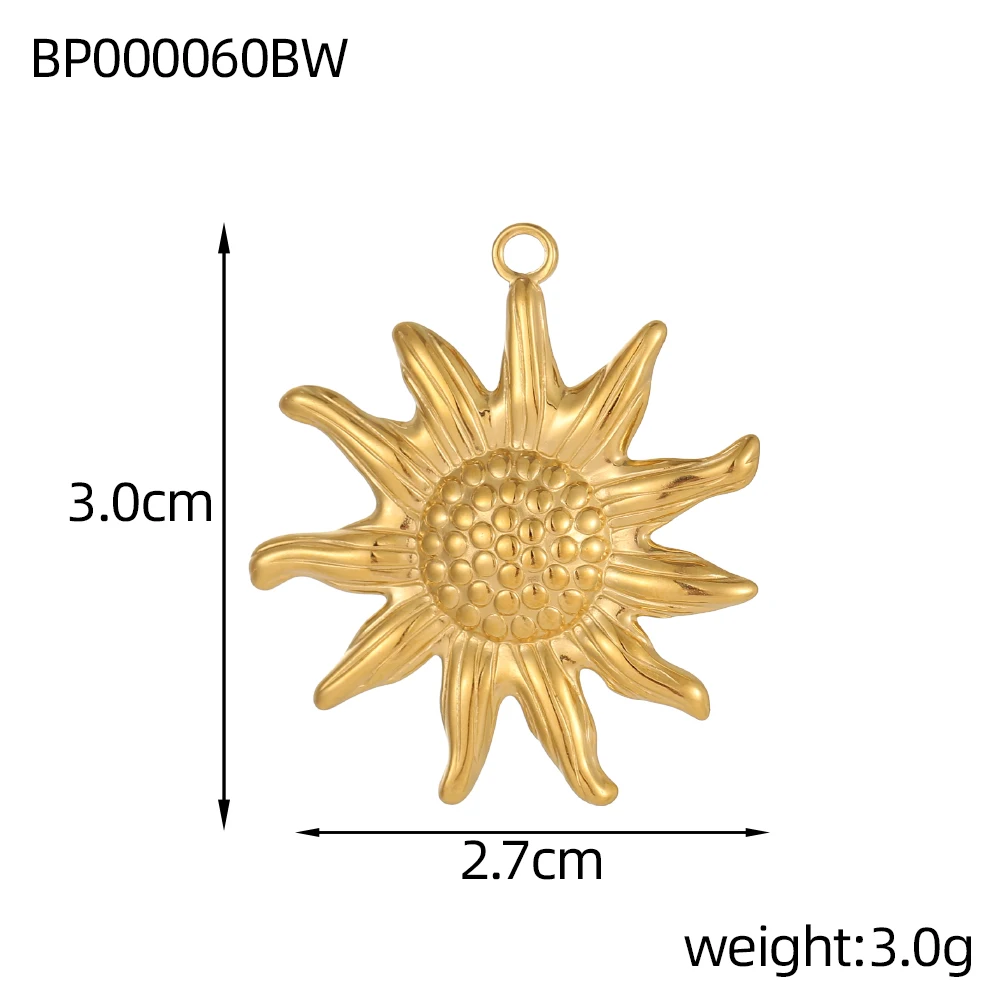 CARLIDANA Novo Banhado A Ouro Colar Pulseira Acessórios de Moda Flor de Aço Inoxidável Sol Coração Encantos para Fazer Jóias DIY