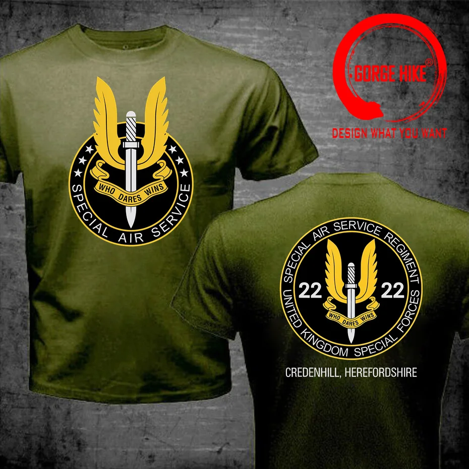 SAS Special Air Service Who Dares Wins T Shirt Men UK British Special Forces Military Army T-Shirt Trend Tops Tee Shirt Camiseta