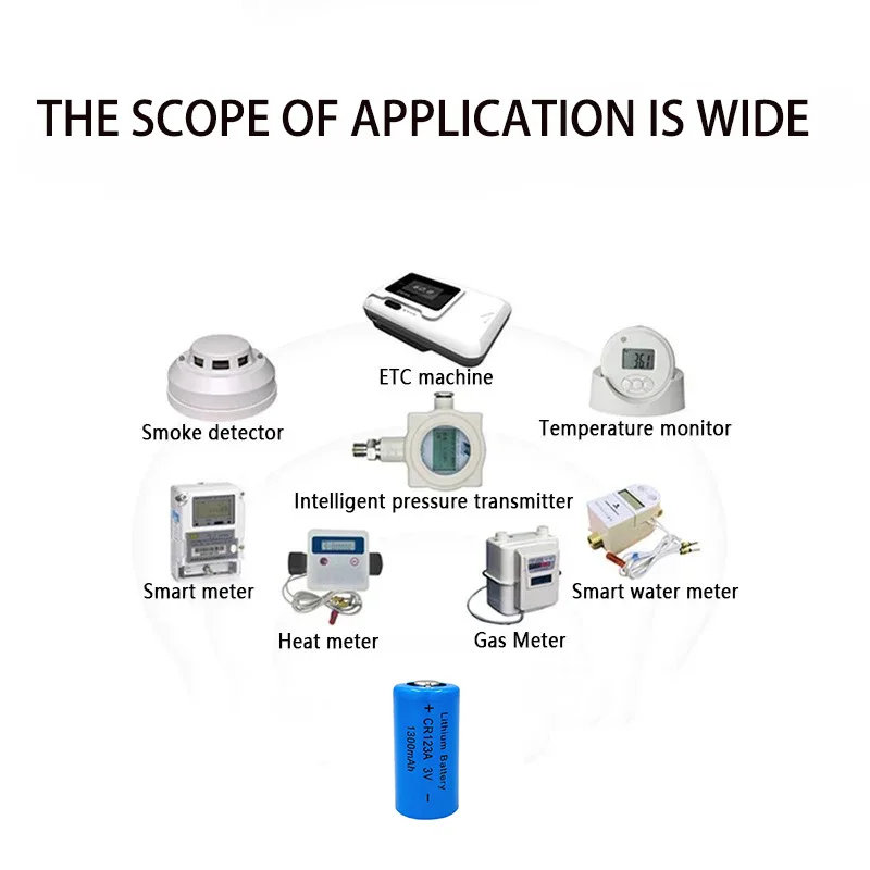 CR123A 3V 1300mah non-rechargeable disposable battery cell for GPS security system camera medical equipment