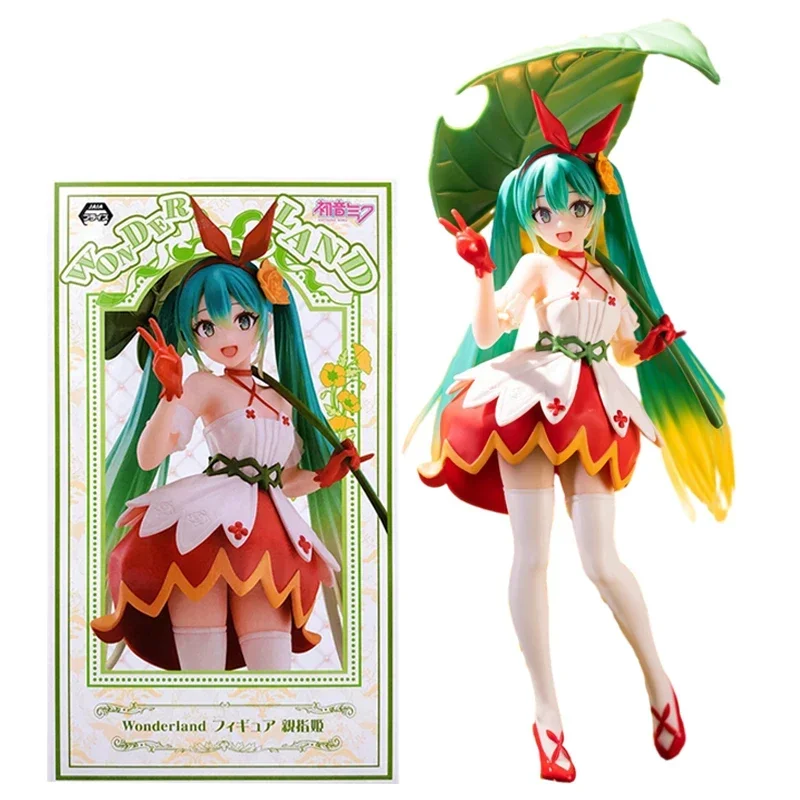 Hatsune Miku Anime Figure, Kawaii, Polegarzinha, Vocaloid Wonderland, Action Figure em PVC, Coleção Boneca Modelo, Brinquedos Enfeites, Presente, 21cm